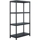 vidaXL Opbergrek 100 kg 60x30x138 cm kunststof zwart