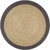 vidaXL Vloerkleed handgemaakt met donkergrijze rand 150 cm jute