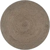 vidaXL Vloerkleed handgemaakt rond 150 cm jute grijs