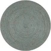 vidaXL Vloerkleed handgemaakt rond 90 cm jute olijfgroen