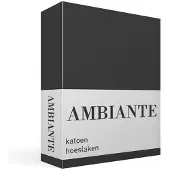Ambiante Katoen - Hoeslaken - 200x200 - Antraciet