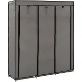 vidaXL Kledingkast met vakken en stangen 150x45x175 cm stof grijs