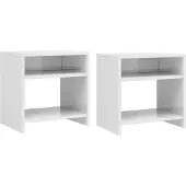 vidaXL Nachtkastjes 2 st 40x30x40 cm bewerkt hout wit