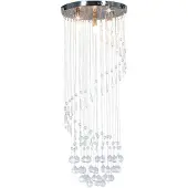 vidaXL Plafondlamp met kristallen kralen, zilverkleurig, spiraalvormig, fitting G9