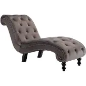 vidaXL Chaise longue fluweel grijs
