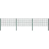 vidaXL Schuttingpaneel met palen ijzer 522x80 cm groen