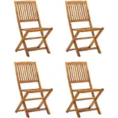 vidaXL Tuinstoelen inklapbaar 4 st massief acaciahout