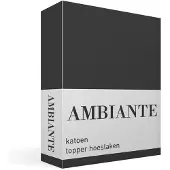 Ambiante - Katoen - Topper Hoeslaken - 180x200 cm - Antraciet