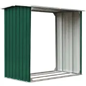 vidaXL Haardhoutschuur 172x91x154 cm gegalvaniseerd staal groen