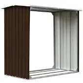 vidaXL Haardhoutschuur 172x91x154 cm gegalvaniseerd staal bruin