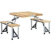 vidaXL Campingtafel inklapbaar met 4 zitjes staal en aluminium