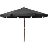 vidaXL Parasol met houten paal 330 cm antraciet
