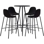 vidaXL 5-delige Barset stof zwart
