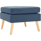 vidaXL Voetenbank stof blauw