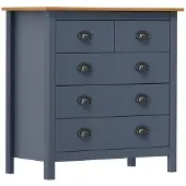 vidaXL Dressoir Hill 79x40x80 cm massief grenenhout grijs