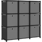 vidaXL Kast met 9 vakken met boxen 103x30x107,5 cm stof zwart