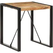 vidaXL Eettafel, 70x70x75 cm, ruw mangohout, massief