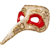 Merkloos Wit Venetiaans snavel verkleedmasker - volwassenen - Oogmasker - Verkleedmaskers