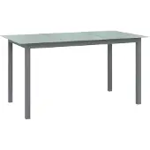 vidaXL Tuintafel 150x90x74 cm aluminium en glas lichtgrijs