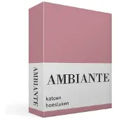 Ambiante - Katoen - Hoeslaken - 180x220 cm - Roze