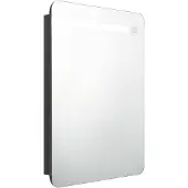 vidaXL Badkamerkast met spiegel en LED 60x11x80 cm glanzend zwart