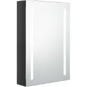 vidaXL Badkamerkast met spiegel en LED 50x13x70 cm glanzend zwart