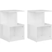 vidaXL Nachtkastjes 2 st 35x35x55 cm bewerkt hout hoogglans wit