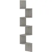 vidaXL Hoekwandschap 19x19x123 cm bewerkt hout betongrijs