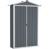 vidaXL Tuinschuur 116x45x175 cm gegalvaniseerd staal grijs