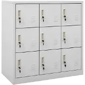 vidaXL Lockerkasten 5 st 90x45x92,5 cm staal lichtgrijs