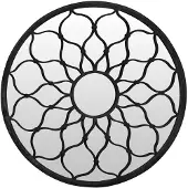 vidaXL Spiegel rond 60x3 cm ijzer zwart