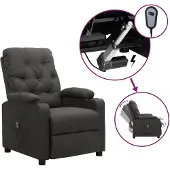 vidaXL Fauteuil elektrisch verstelbaar stof donkergrijs