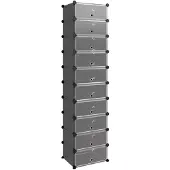 vidaXL Schoenenrek 44x32x174 cm polypropeen zwart