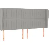 vidaXL Hoofdbord met randen 183x23x118/128 cm stof lichtgrijs