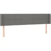 vidaXL Hoofdbord met randen 183x16x78/88 cm stof donkergrijs