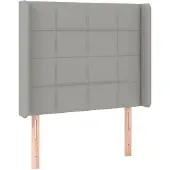 vidaXL Hoofdbord met randen 93x16x118/128 cm stof lichtgrijs
