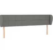 vidaXL Hoofdbord met randen 163x23x78/88 cm stof donkergrijs