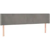 vidaXL Hoofdbord met randen 203x16x78/88 cm fluweel lichtgrijs