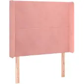 vidaXL Hoofdbord met randen 103x16x118/128 cm fluweel roze