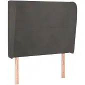 vidaXL Hoofdbord met randen 103x23x118/128 cm fluweel donkergrijs