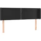 vidaXL Hoofdbord met randen 147x16x78/88 cm kunstleer zwart