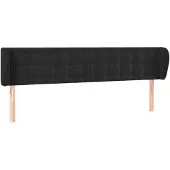 vidaXL Hoofdbord met randen 163x23x78/88 cm fluweel zwart