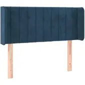 vidaXL Hoofdbord met randen 103x16x78/88 cm fluweel donkerblauw