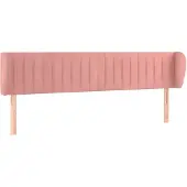vidaXL Hoofdbord met randen 163x23x78/88 cm fluweel roze