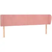 vidaXL Hoofdbord met randen 163x23x78/88 cm fluweel roze