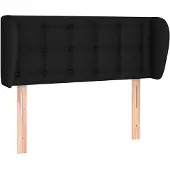 vidaXL Hoofdbord met randen 93x23x78/88 cm stof zwart