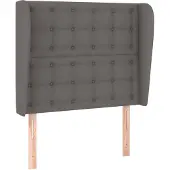 vidaXL Hoofdbord met randen 103x23x118/128 cm kunstleer grijs