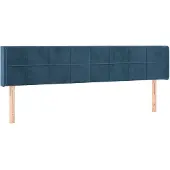 vidaXL Hoofdbord met randen 183x16x78/88 cm fluweel donkerblauw