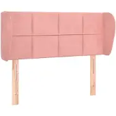 vidaXL Hoofdbord met randen 103x23x78/88 cm fluweel roze