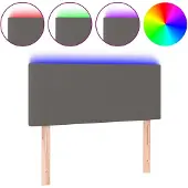 vidaXL Hoofdbord LED 100x5x78/88 cm kunstleer grijs